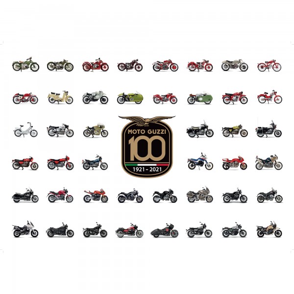 Moto Guzzi Αφίσα 100 Χρόνια Πινακίδες